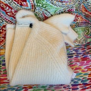Anthropologie Sleeping on Snow Angora Blend Ivory Cardigan Size M